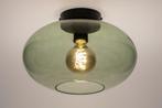 Plafondlamp groen glas of rookglas amber bed hal keuken lamp, Ophalen of Verzenden, Nieuw, Glas, Minder dan 50 cm