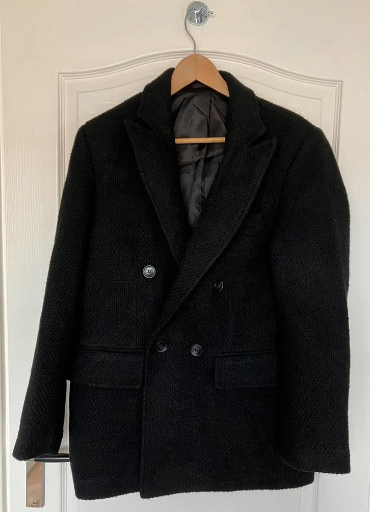 H&M korte herenjas van wolmix, mt S, double-breasted, NIEUW!, Kleding | Heren, Jassen | Winter, Nieuw, Maat 46 (S) of kleiner