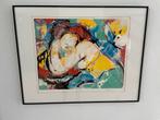Nic Jonk Zeefdruk - Abstract Portret, Antiek en Kunst, Ophalen of Verzenden