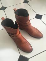 Fijne cognackleurige enkellaarsjes maat 39 leer, Ophalen of Verzenden, Zo goed als nieuw, Overige kleuren