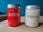 Vintage emaille Koffie & Suiker potten, Antiek en Kunst, Ophalen of Verzenden