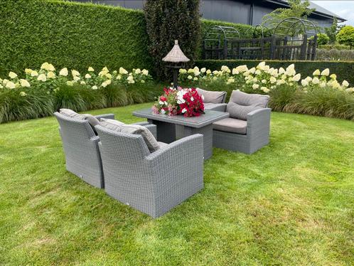 Mooie tuinset met hoge tafel, Tuin en Terras, Tuinsets en Loungesets, Zo goed als nieuw, Tuinset, Wicker, 4 zitplaatsen, Eettafel