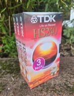 TDK Video Cassette Tape HS240 3 Pack Videoband Sealed, Alle leeftijden, Ophalen of Verzenden, Nieuw in verpakking, Overige genres