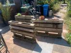 Set van 3 pallet plantenbakken, Tuin en Terras, Bloembakken en Plantenbakken, Ophalen, Gebruikt, 100 cm of meer, Balkon