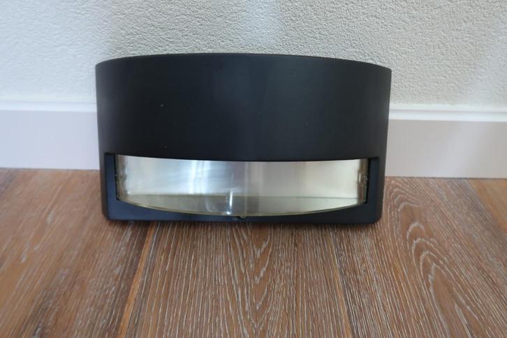 Buitenlamp antraciet met halogeen lamp ongeveer 40 watt, Tuin en Terras, Buitenverlichting, Gebruikt, Wandlamp, Kunststof, Minder dan 50 watt