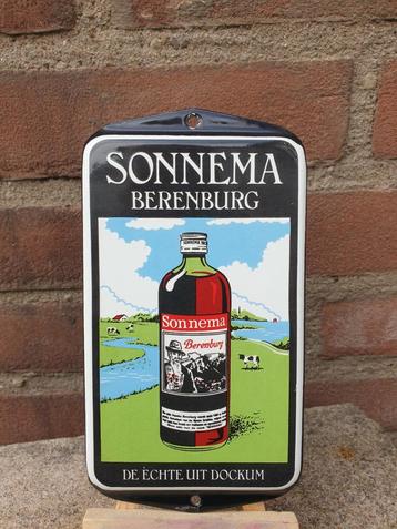 Mooi emaille reclamebordje/ deurpostje  Sonnema Berenburg  beschikbaar voor biedingen