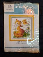 Borduurpakket Joy Sunday - Kissing cats, Ophalen of Verzenden, Nieuw, Handborduren, Borduurpakket