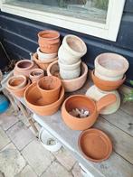 Diverse terra cotta bloempotten en schalen., Tuin en Terras, Rond, Gebruikt, Ophalen of Verzenden, Minder dan 25 cm