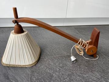 Vintage teak scharnier wandlamp Scandinavië retro lamp  beschikbaar voor biedingen