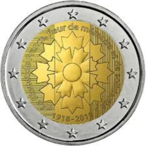 2 Euro Frankrijk 2018 UNC - Franse Korenbloem, Postzegels en Munten, Munten | Europa | Euromunten, Losse munt, 2 euro, Frankrijk