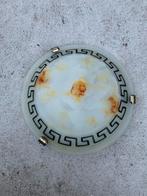 Griekse Plafondlamp met Motief, Huis en Inrichting, Lampen | Plafondlampen, Ophalen, Gebruikt, Glas