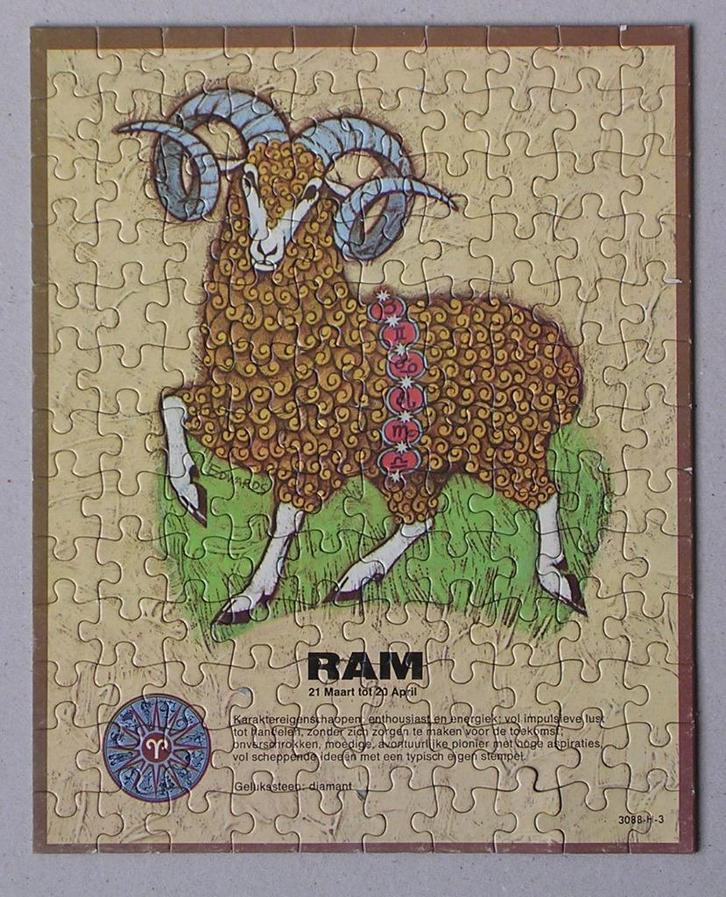 MB puzzel, Sterrenbeeld RAM, Hobby en Vrije tijd, Denksport en Puzzels, Zo goed als nieuw, Legpuzzel, Minder dan 500 stukjes, Ophalen of Verzenden