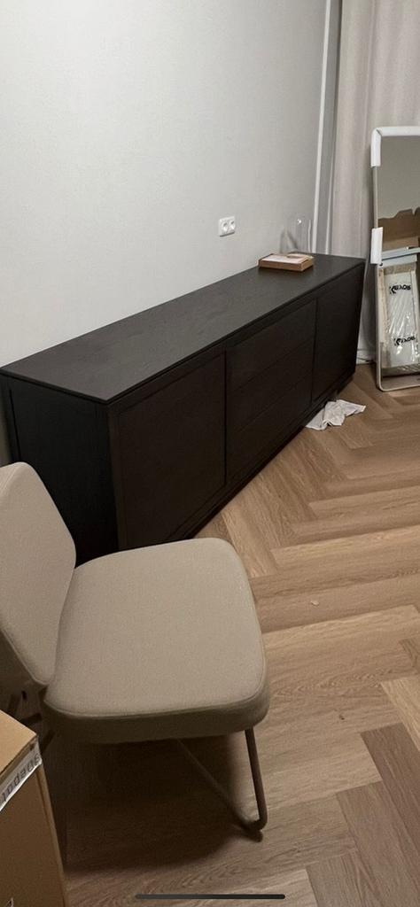 Donkerbruin eiken dressoir, Huis en Inrichting, Kasten | Dressoirs, Gebruikt, 200 cm of meer, 50 tot 75 cm, Met lade(s), Eikenhout