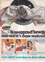 Retro reclame 1968 Omo wasmiddel draagkoffer knoop proef, Verzamelen, Retro, Overige typen, Ophalen of Verzenden