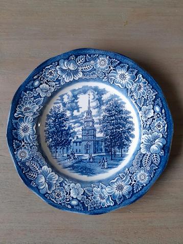 Delftsblauw Bord met Independence Hall beschikbaar voor biedingen