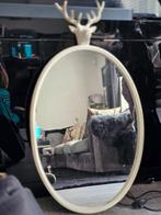 Prachtige grote spiegel ovaal Hertenkop., Ophalen, Nieuw, Ovaal, Minder dan 100 cm