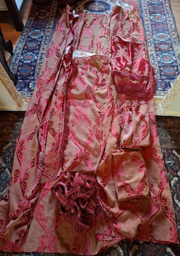Grote hoeveelheid Franse jacquard velvet delen gordijnstof, Huis en Inrichting, Stoffering | Gordijnen en Lamellen, Zo goed als nieuw