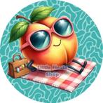 LF4016 ouwel perzik zomer 20x4,7cm eetbare cupcake rondjes, Ophalen of Verzenden, Nieuw, Cupcakes, Versiering