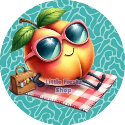 LF4016 ouwel perzik zomer 20x4,7cm eetbare cupcake rondjes, Hobby en Vrije tijd, Taarten en Cupcakes maken, Nieuw, Versiering