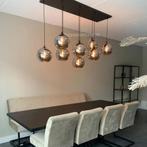 Hanglamp smoke glas 8 bollen, Ophalen, Zo goed als nieuw, Glas, Minder dan 50 cm