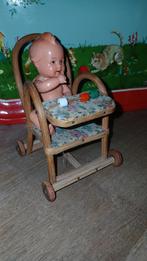 Vintage Wieg, Bankje & Kinderstoel met Pop, Antiek en Kunst, Ophalen of Verzenden