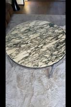 Prachtige design salontafel zeldzaam arabescato marmer, Rond, Zo goed als nieuw, Minder dan 50 cm, 50 tot 100 cm