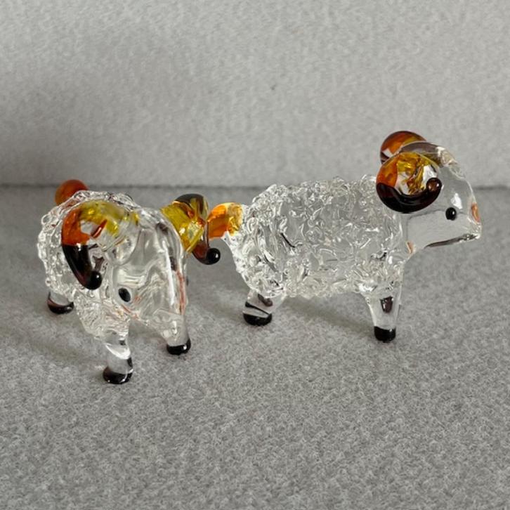 Glazen miniatuur rammetjes – handgemaakt glas, Verzamelen, Beelden en Beeldjes, Dier, Ophalen of Verzenden