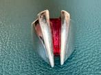 R198/ Grote Massief Zilveren MODERNIST Ring 16, Gebruikt, Verzenden, X, Dame