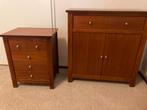 2 nachtkastjes met bijpassend kastje, Huis en Inrichting, Zo goed als nieuw, 3 of 4 laden, Minder dan 100 cm, 25 tot 50 cm