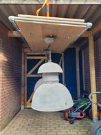 Industriële Hanglampen met Steigerhout & LED, Ophalen, Gebruikt, Minder dan 50 cm, Industrieel