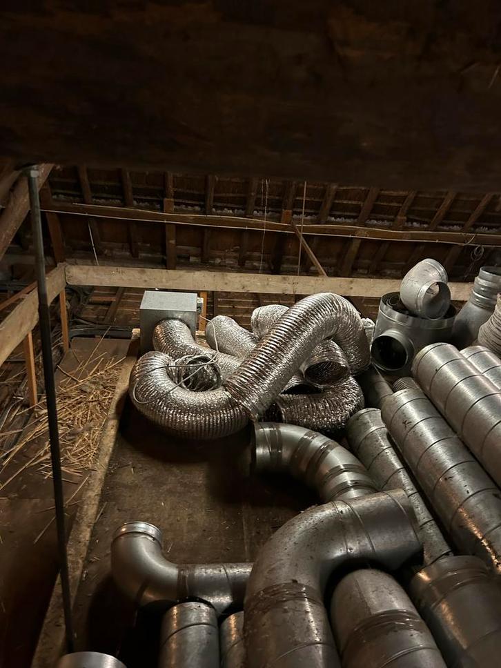 Spiro ventilatie buizen en hulpstukken, Doe-het-zelf en Verbouw, Buizen en Afvoer, Gebruikt, Rechte buis, Aluminium, Minder dan 2 meter