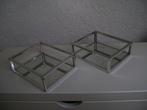 2glazen decoratie bakjes met chrome rand en spiegel onder 16, Huis en Inrichting, Woonaccessoires | Spiegels, Minder dan 50 cm