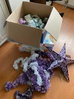 Kerstballen lila wit en mint incl. Kerstster en piek, Diversen, Ophalen of Verzenden, Zo goed als nieuw