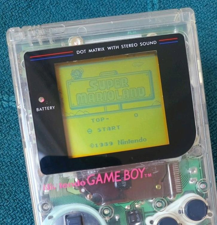 Mooie Transparante Gameboy Classic, Spelcomputers en Games, Spelcomputers | Nintendo Game Boy, Zo goed als nieuw, Ophalen of Verzenden