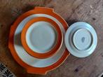 9 persoons gebakstel mosa plateel, Antiek en Kunst, Antiek | Servies los, Ophalen of Verzenden
