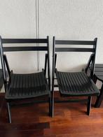 Houten klapstoelen + bankje, Huis en Inrichting, Stoelen, Ophalen, Gebruikt, Drie, Zwart