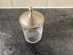 Vintage Glazen Pot met Zilveren Deksel, Antiek en Kunst, Ophalen of Verzenden