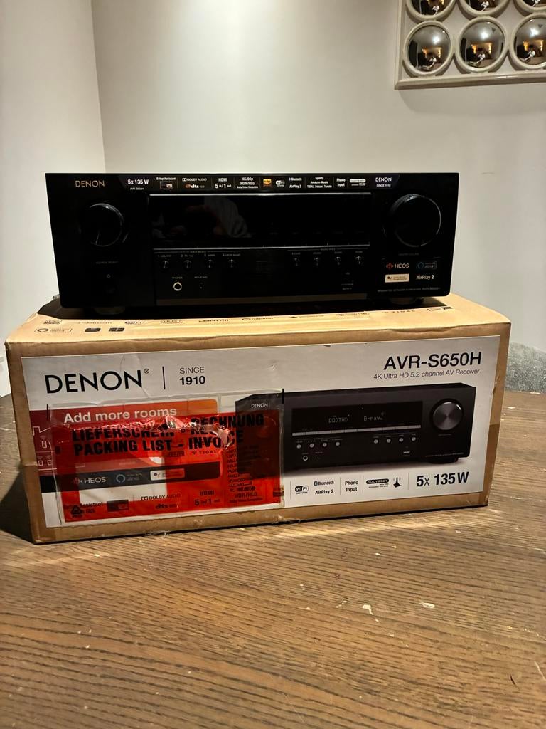 Denon AVR-S650H 5.2 Kanaals AV-Receiver NIEUW, Denon, Nieuw, Ophalen of Verzenden, 120 watt of meer