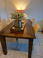 Houten Eettafel met Stoelen, Huis en Inrichting, Ophalen, 50 tot 100 cm, Zo goed als nieuw, Vijf personen of meer