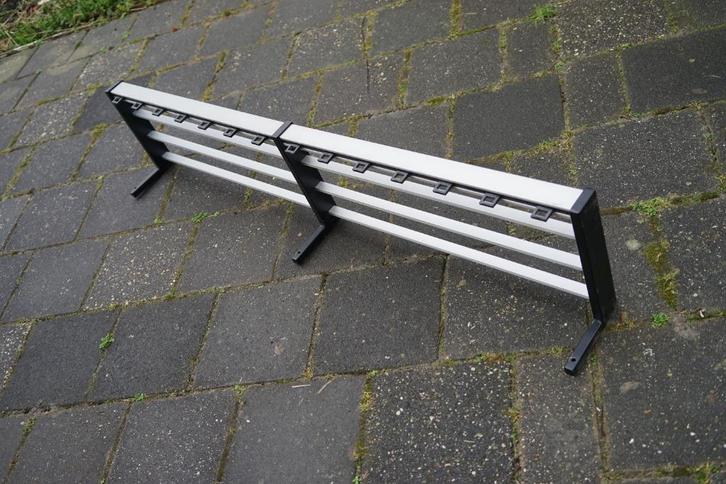 vintage wand kapstok 80s aluminium metaal hermeta industrie, Huis en Inrichting, Woonaccessoires | Kapstokken, Gebruikt, Wandkapstok