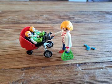 playmobil moeder met tweeling in kinderwagen beschikbaar voor biedingen