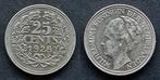 25 cent 1928 Wilhelmina zilver, Postzegels en Munten, Munten | Nederland, Verzenden, Koningin Wilhelmina, 25 cent, Zilver