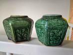2 Groene Gemberpotten, Antiek en Kunst, Ophalen of Verzenden