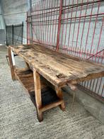 Mooie grote antieke geleefde werkbank 2m50, Doe-het-zelf en Verbouw, Werkbanken, Ophalen, Gebruikt, Bankschroef