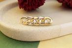 14 Karaat Bicolor Schakel Broche, Ophalen of Verzenden, Zo goed als nieuw, Goud, Goud