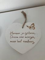Houten hart met opdruk, Ophalen of Verzenden, Zo goed als nieuw