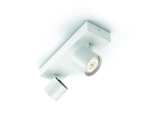 Philips Myliving Star - 2 spots - wit - inclusief lampen, Huis en Inrichting, Lampen | Spots, Zo goed als nieuw, Plafondspot of Wandspot