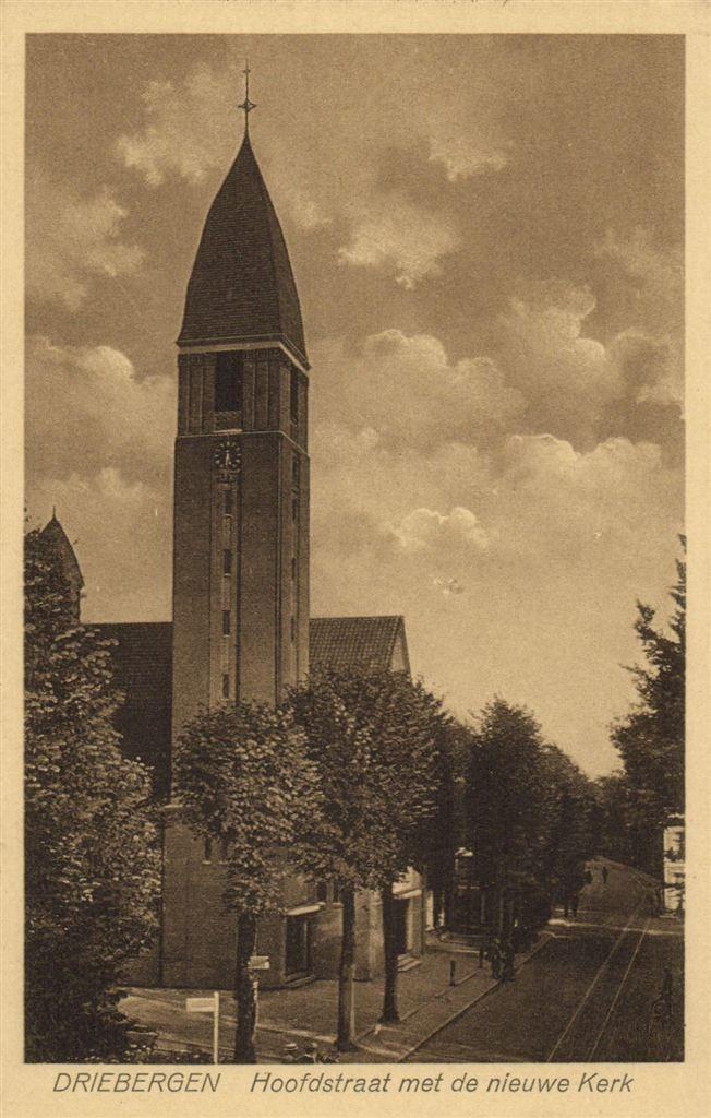 Driebergen - Hoofdstraat met de nieuwe Kerk - B-keus - ongel, Verzamelen, Ansichtkaarten | Nederland, Ongelopen, Utrecht, Voor 1920