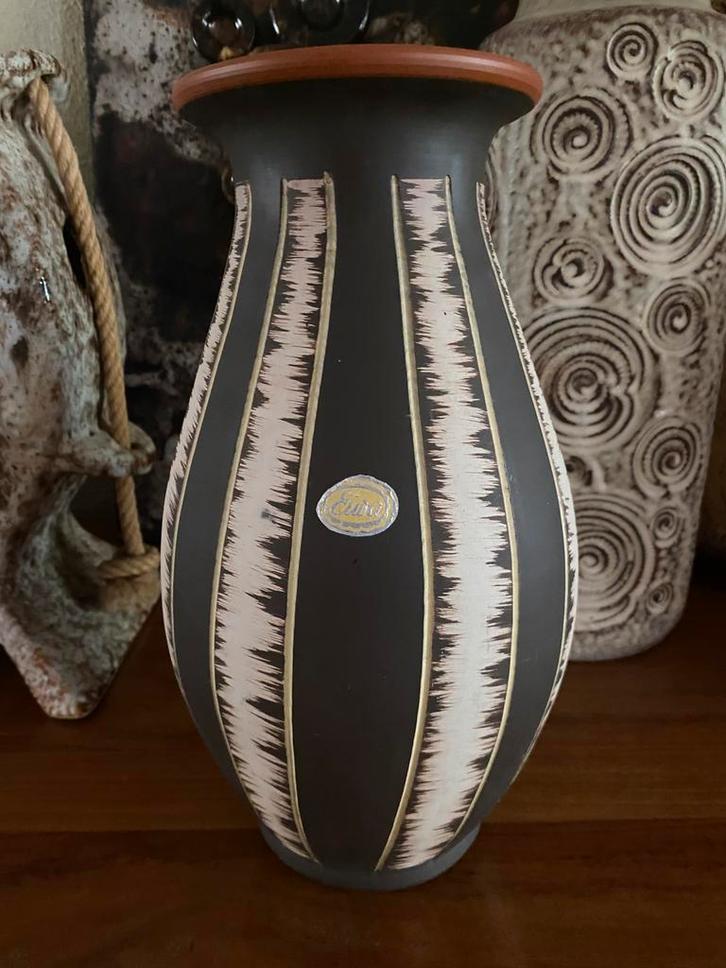 West germany vaas Eiwa scheurich, Huis en Inrichting, Woonaccessoires | Vazen, Overige kleuren, Minder dan 50 cm, Glas, Ophalen of Verzenden