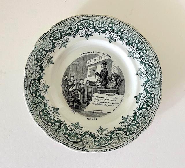 Frans Creil et Montereau bordje assiette parlante nr. 5 & 10, Antiek en Kunst, Antiek | Servies los, Ophalen of Verzenden